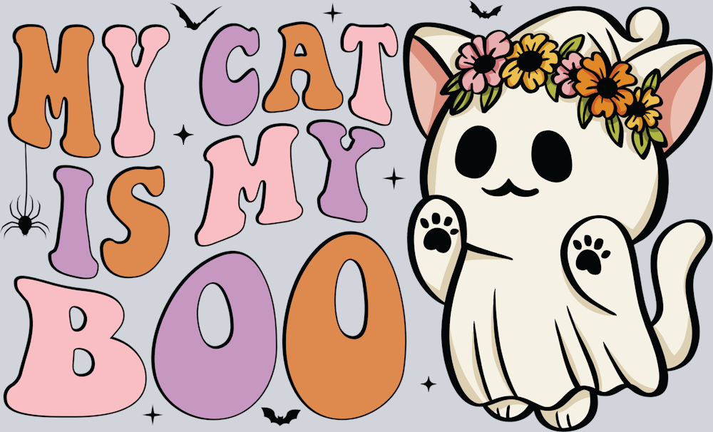 DTF Transfer Halloween - My Cat is my Boo