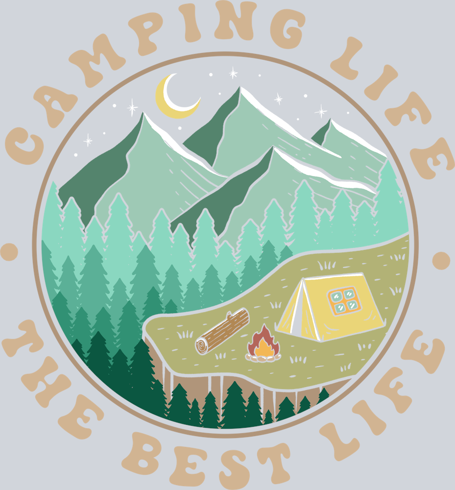 DTF Transfer Camping - Camping Life The Best Life