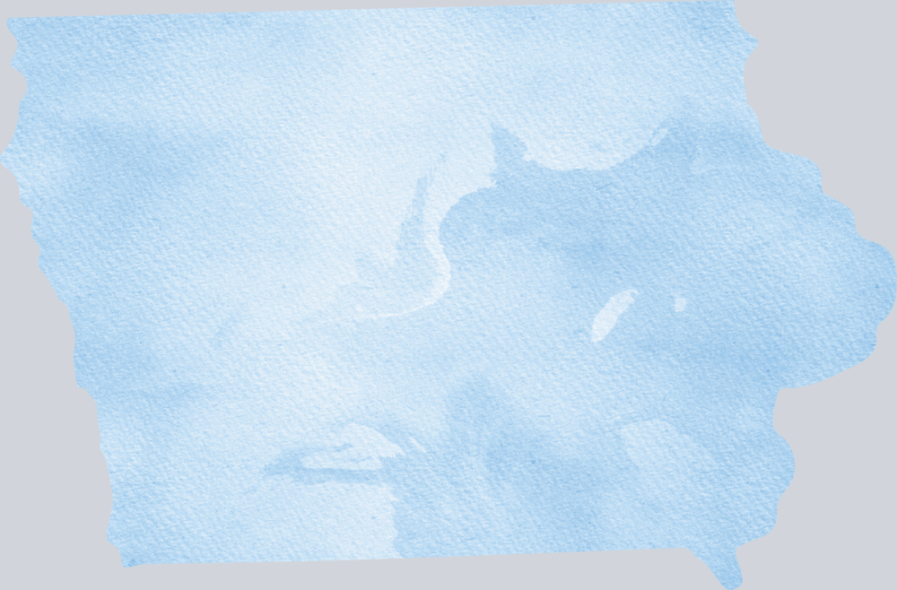 DTF Transfer Iowa - Watercolor Blue