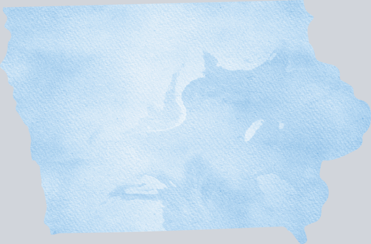 DTF Transfer Iowa - Watercolor Blue