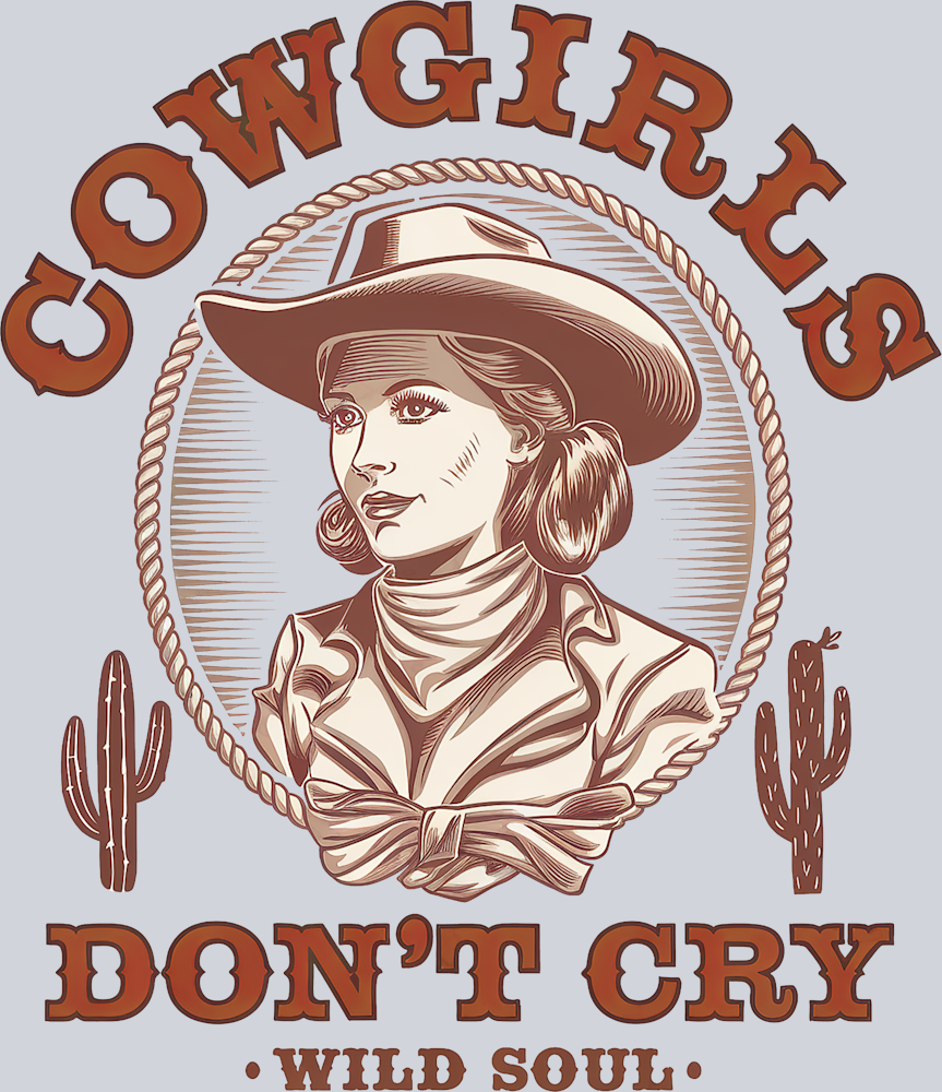 DTF Transfer Western - Cowgirls Don't Cry