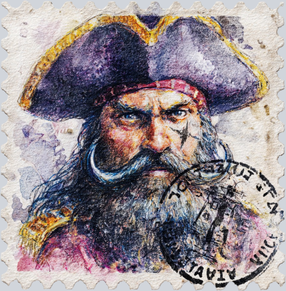 DTF Transfer High Seas - Postage Pirate Captain
