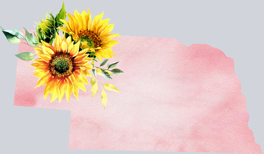 DTF Transfer Nebraska - Sunflower Watercolor