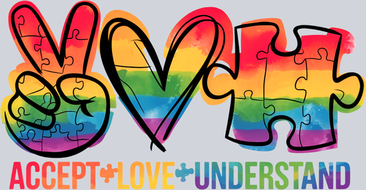 DTF Transfer Autism - Accept Love Understand