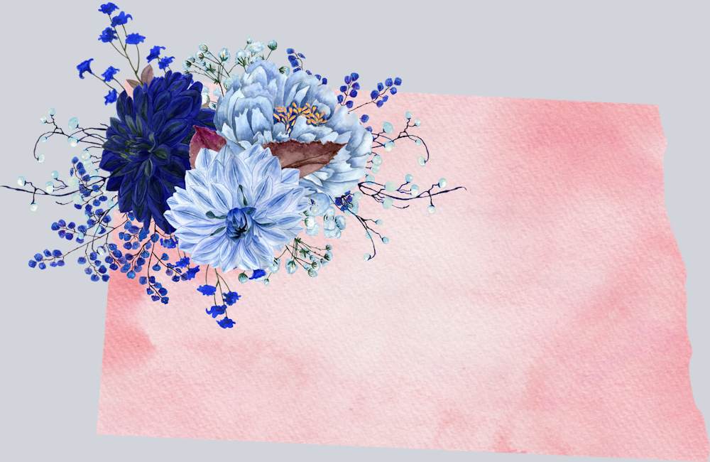 DTF Transfer North Dakota - Flowers Watercolor