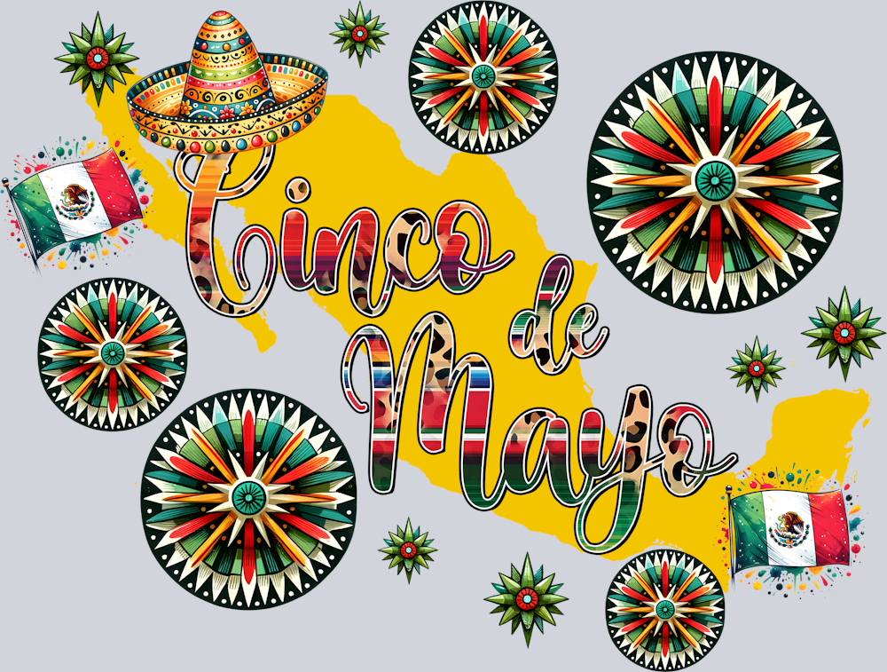 DTF Transfer Cinco de Mayo - Mexico Map
