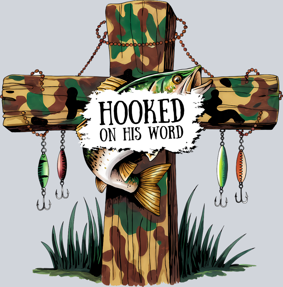 DTF Transfer Fishing - Hooked on His Word