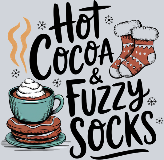 DTF Transfer Christmas - Hot Cocoa & Fuzzy Socks