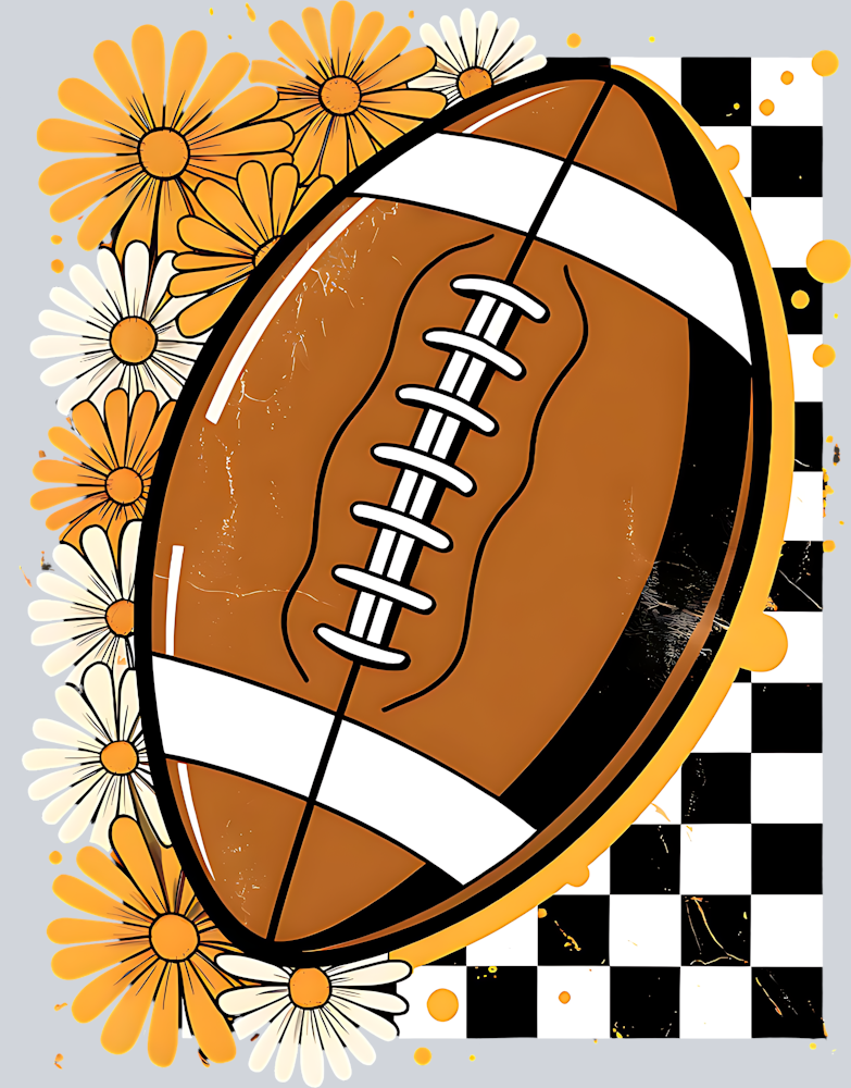 DTF Transfer Football - Floral Football