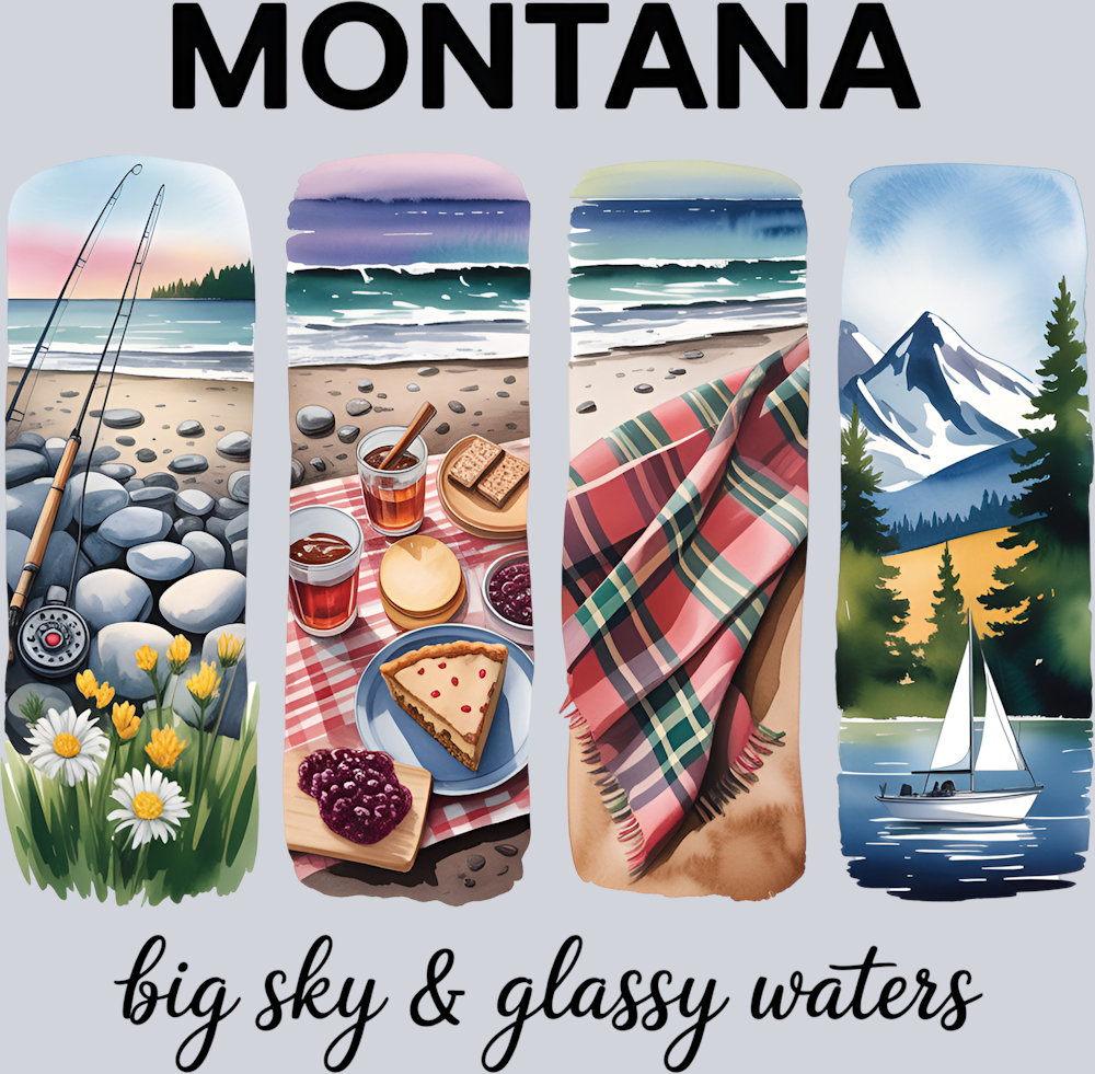 DTF Transfer Montana - Big Sky & Glassy Waters