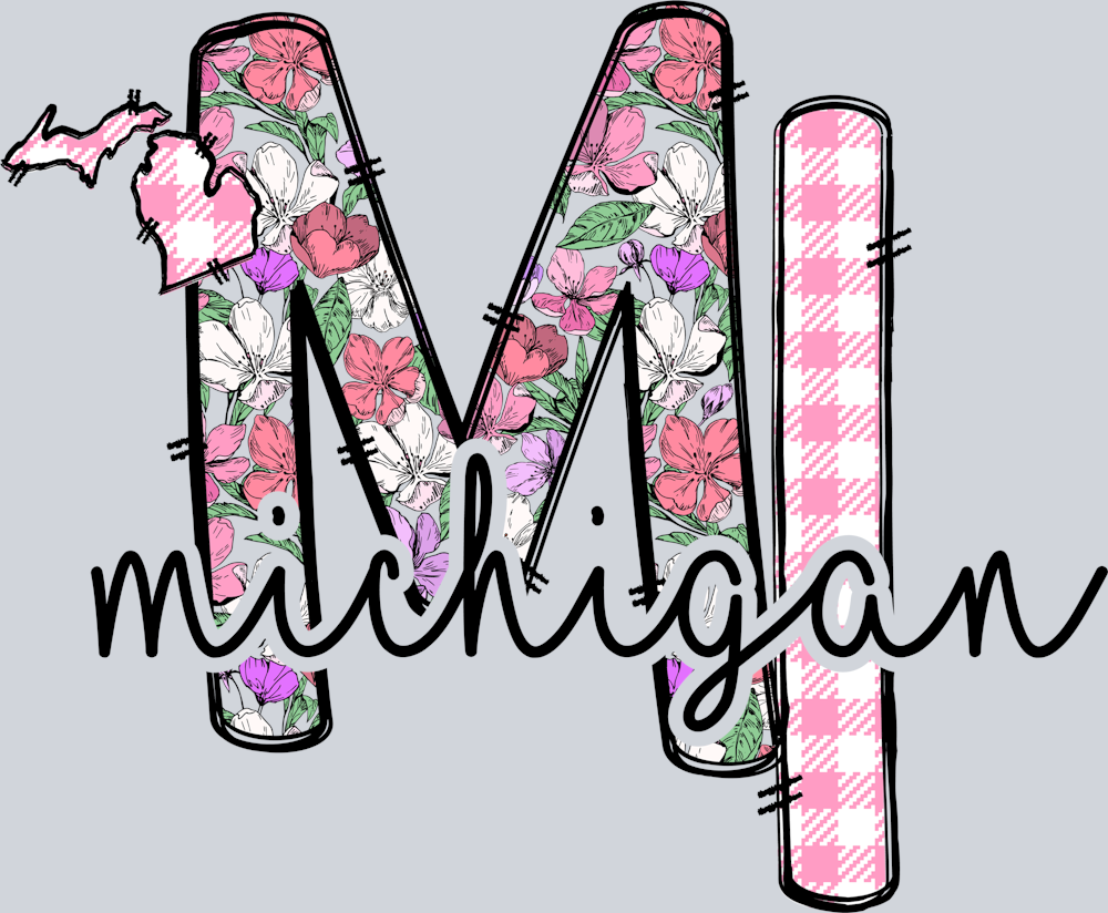 DTF Transfer Michigan - Michigan Floral