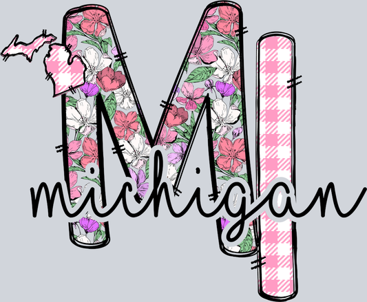 DTF Transfer Michigan - Michigan Floral