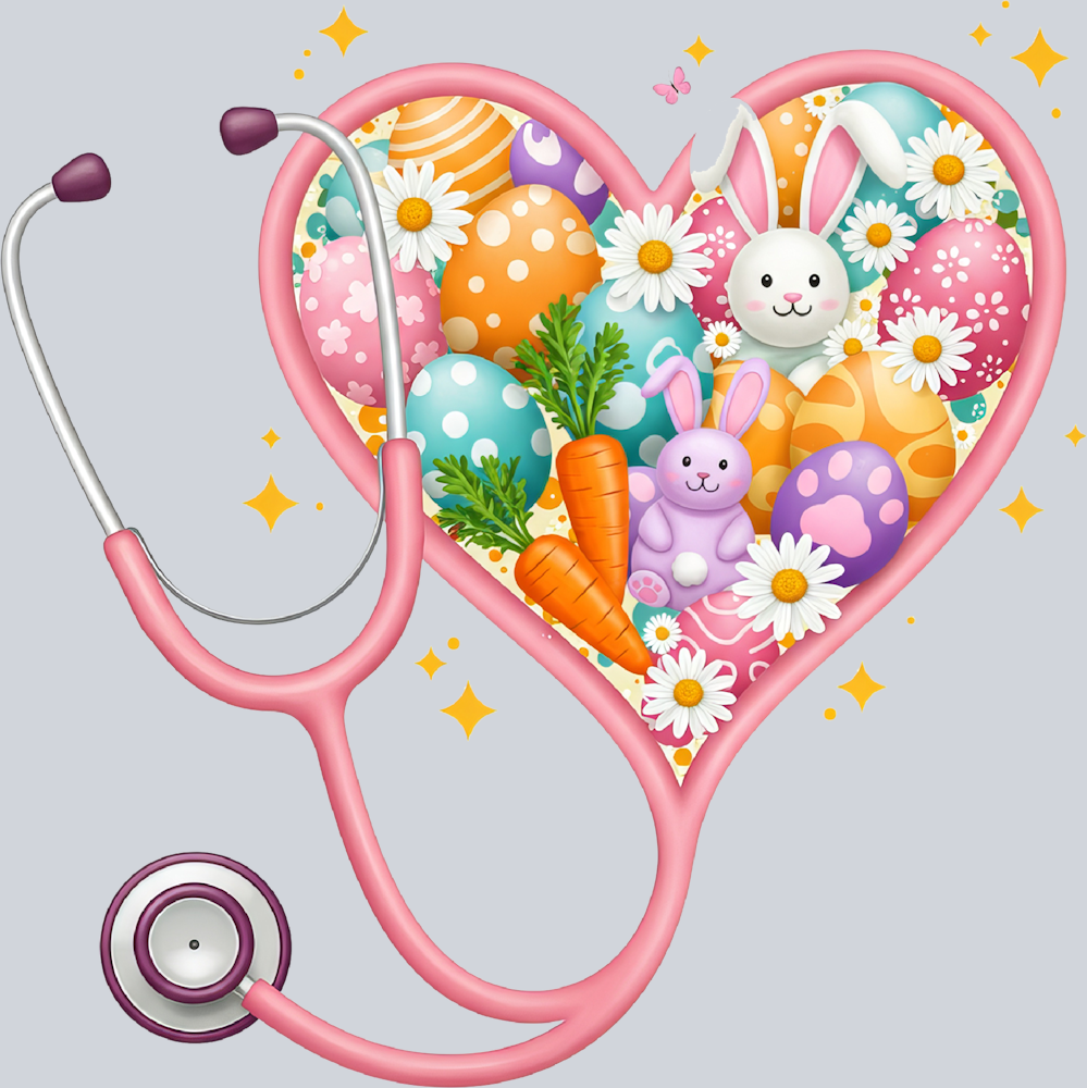 DTF Transfer Easter - Nurse Heart