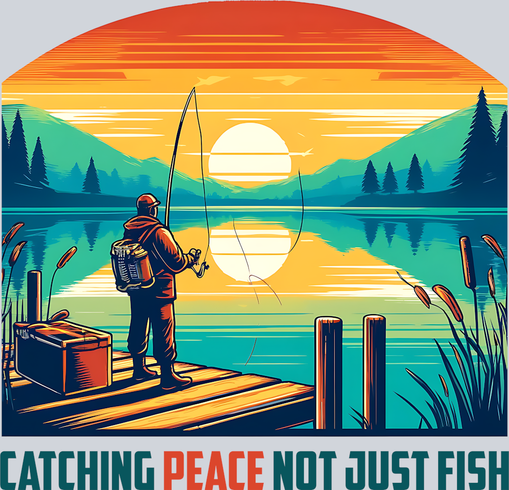 DTF Transfer Fishing - Catching Peace Not Just Fish