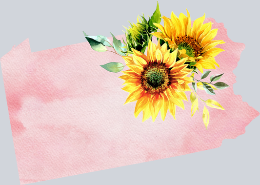 DTF Transfer Pennsylvania - Sunflower Watercolor