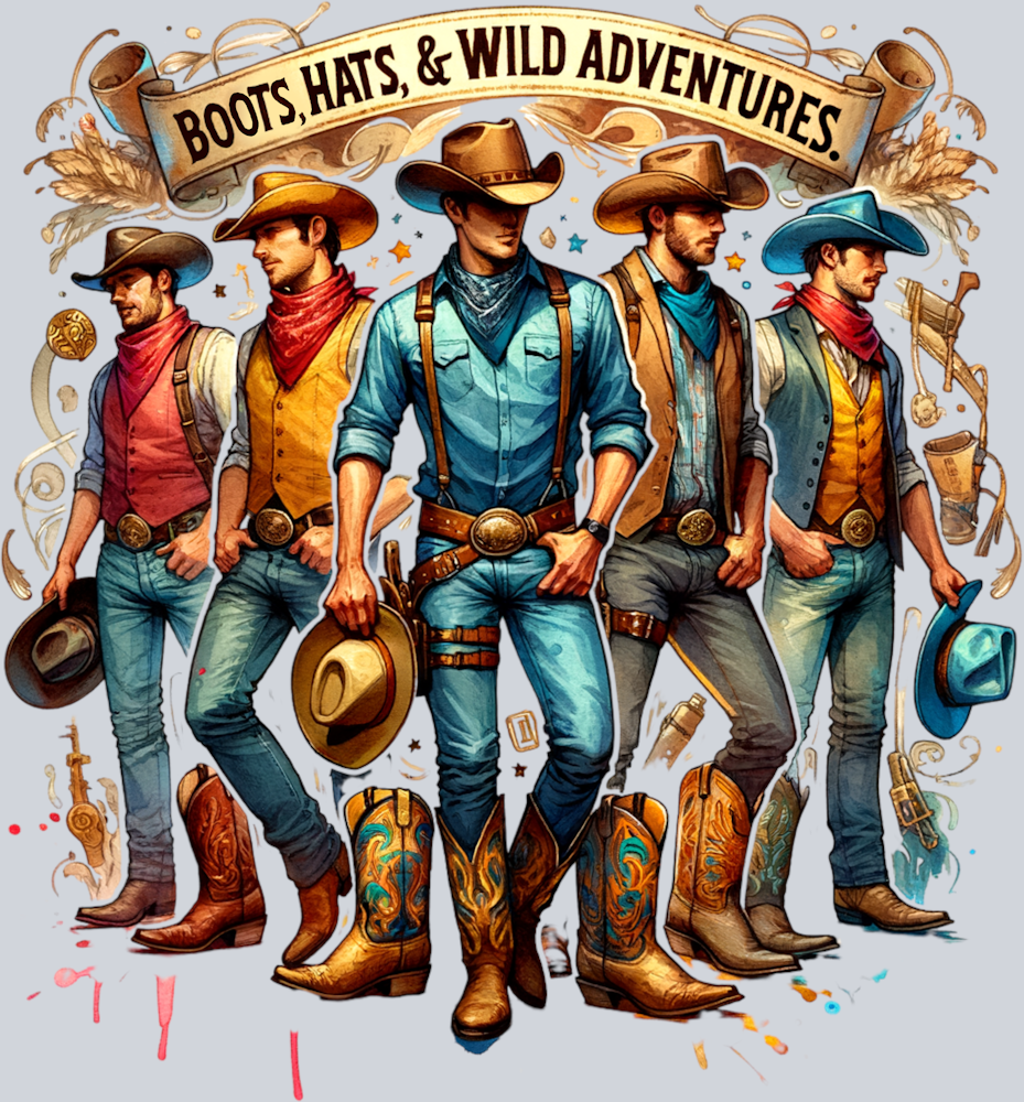 DTF Transfer Western - Boots, Hats, & Wild Adventures