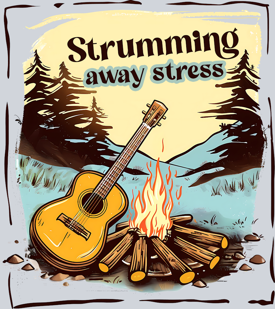 DTF Transfer Camping - Strumming away stress
