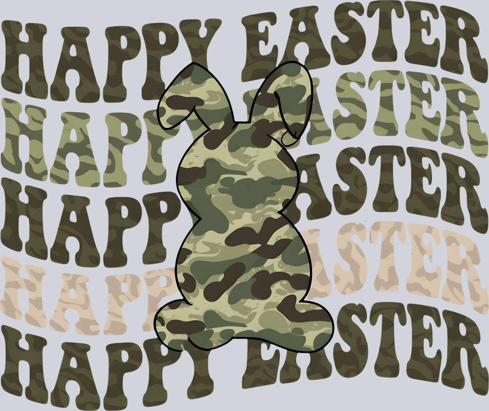 DTF Transfer Easter - Happy Easter Camo