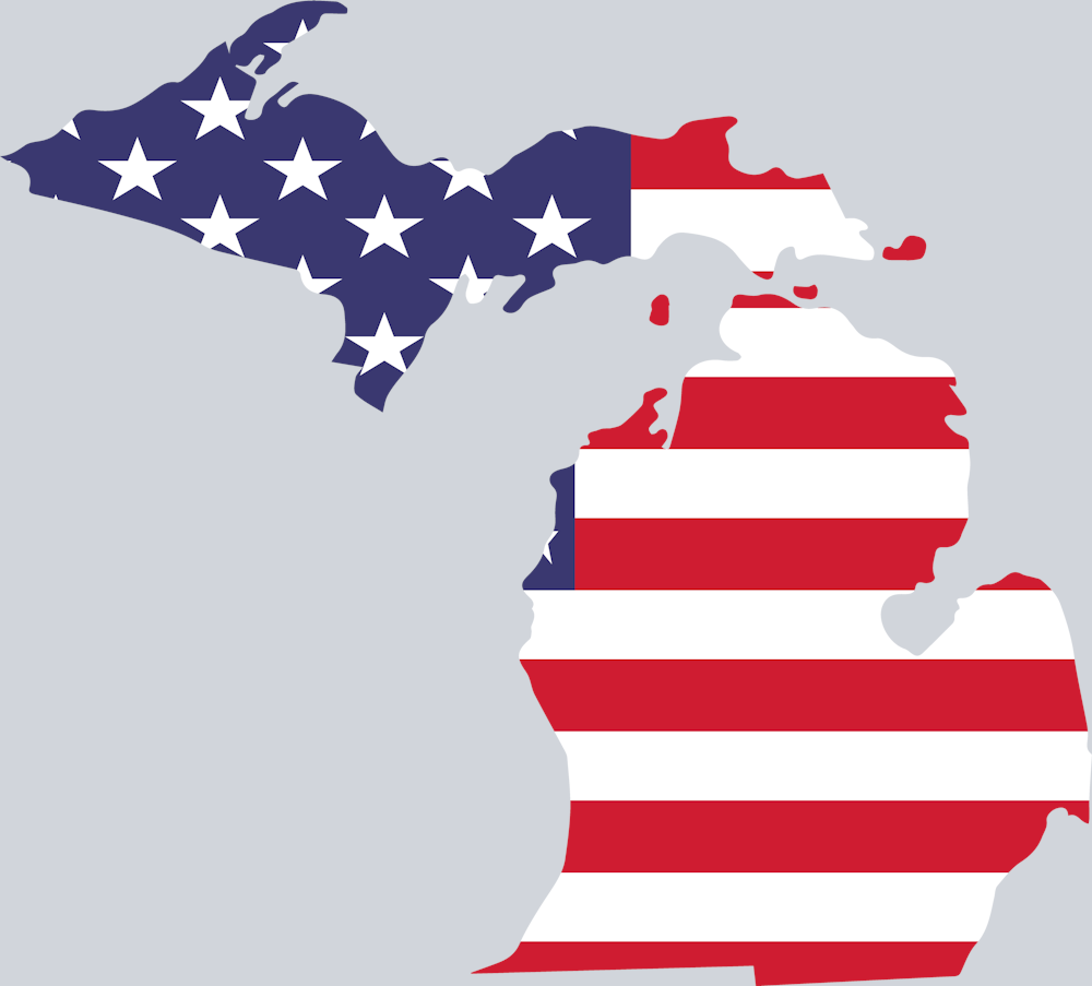 DTF Transfer Michigan - Michigan American Flag