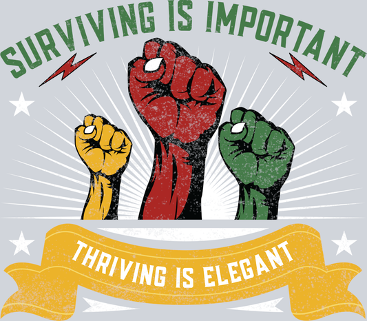 DTF Transfer Black History Month - Surviving is Important Thriving is Elegant