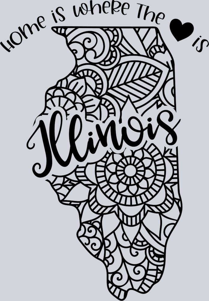 DTF Transfer Illinois - Home is where the Heart is