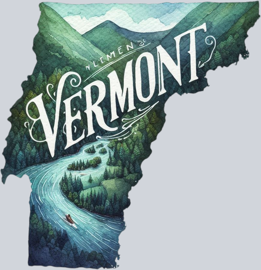 DTF Transfer Vermont - Retro Map