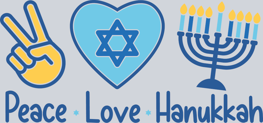 DTF Transfer Hanukkah - Peace Love Hanukkah