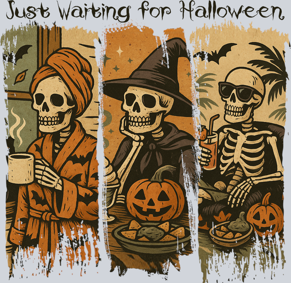 DTF Transfer Halloween - Just Waiting for Halloween