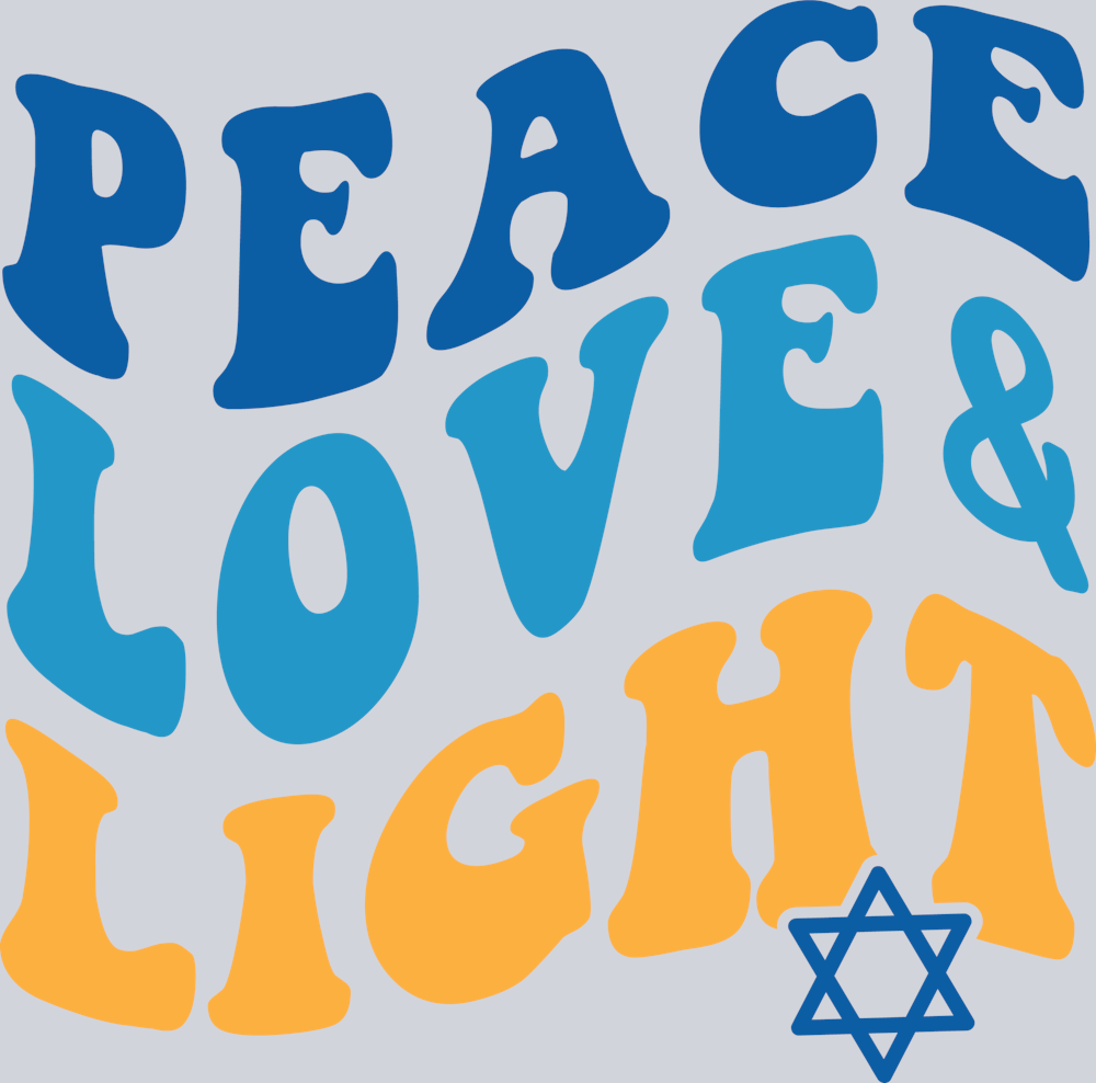 DTF Transfer Hanukkah - Peace Love & Light