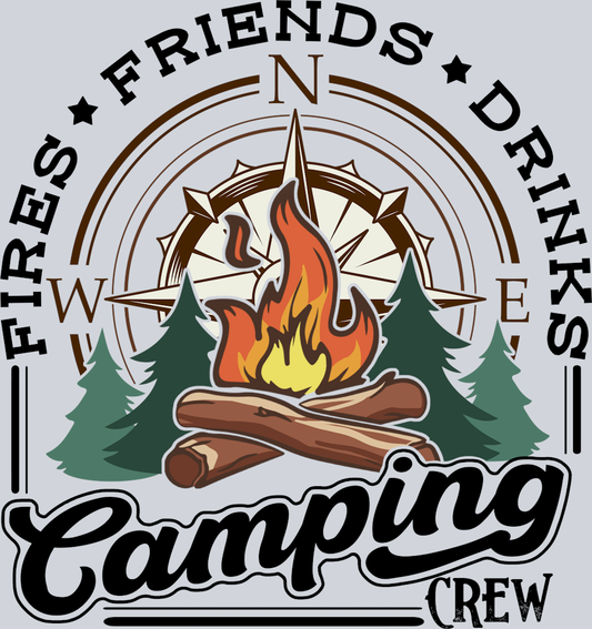 DTF Transfer Camping - Fires Friends Drinks Camping Crew