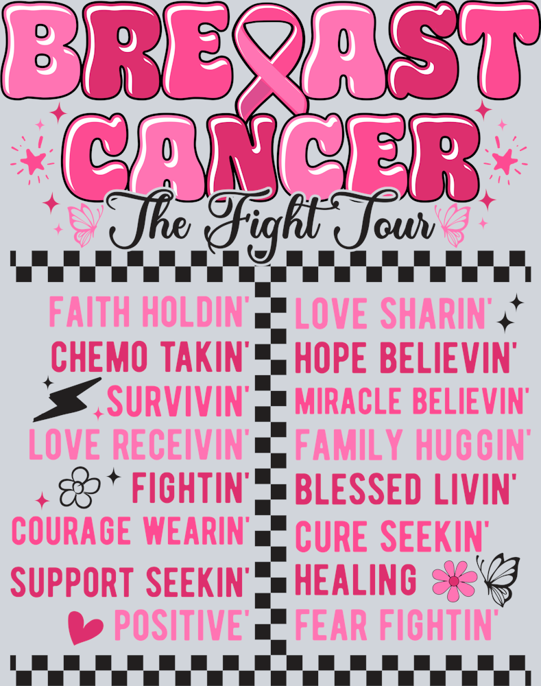 DTF Transfer Breast Cancer - Breast Cancer the Fight Tour