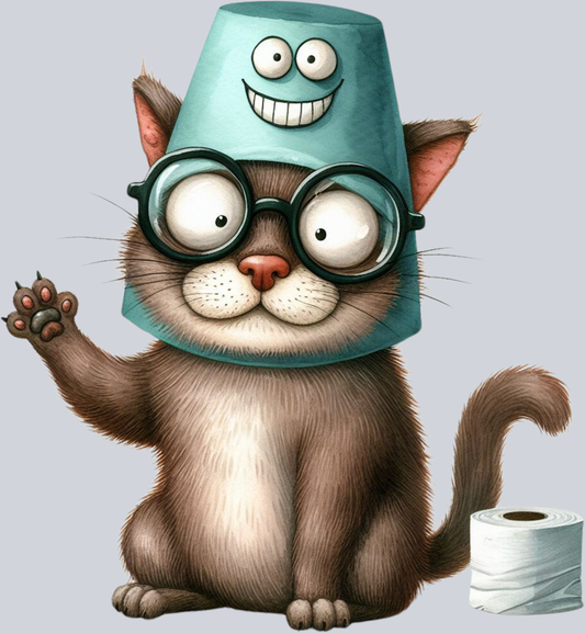 DTF Transfer Cats - Toilet