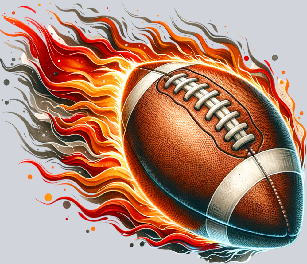 DTF Transfer Football - Fire Football
