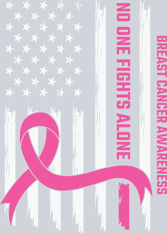 DTF Transfer Breast Cancer - Breast Cancer American Flag