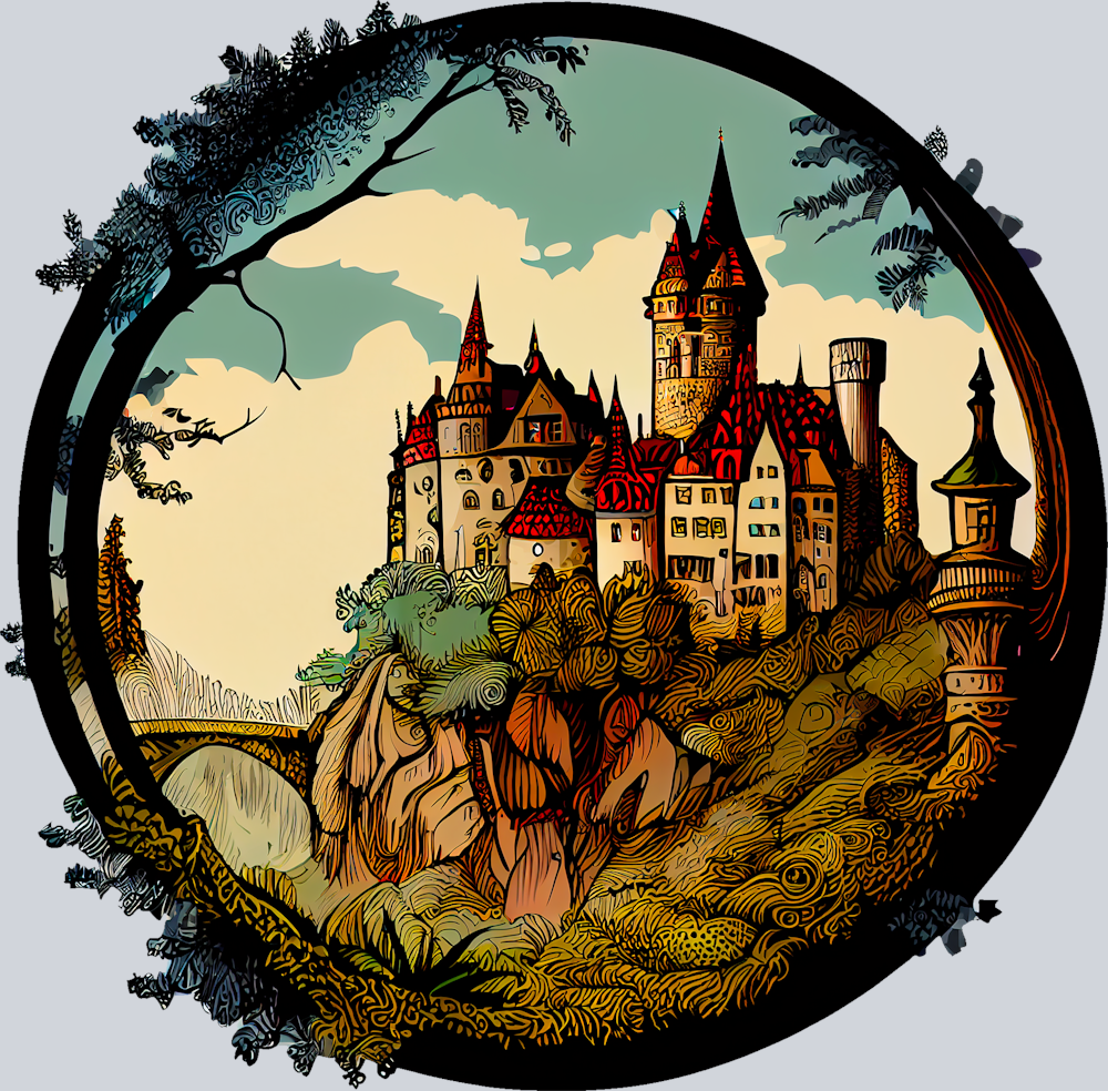 DTF Transfer Medieval - Medieval City Circle