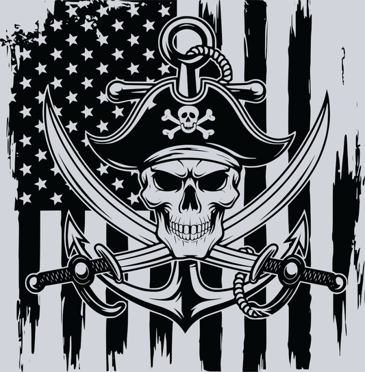 DTF Transfer High Seas - American Pirate Flag