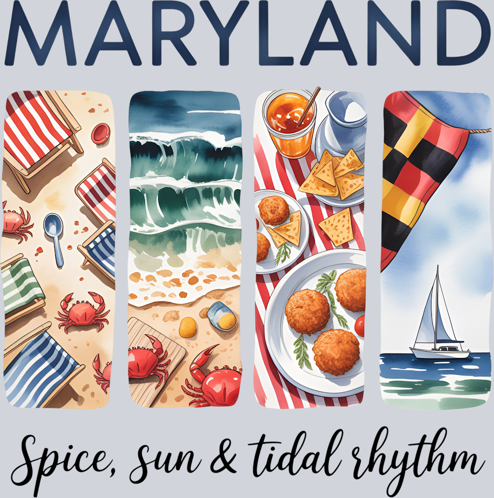 DTF Transfer Maryland - Spice, Sun & Tidal Rhythm