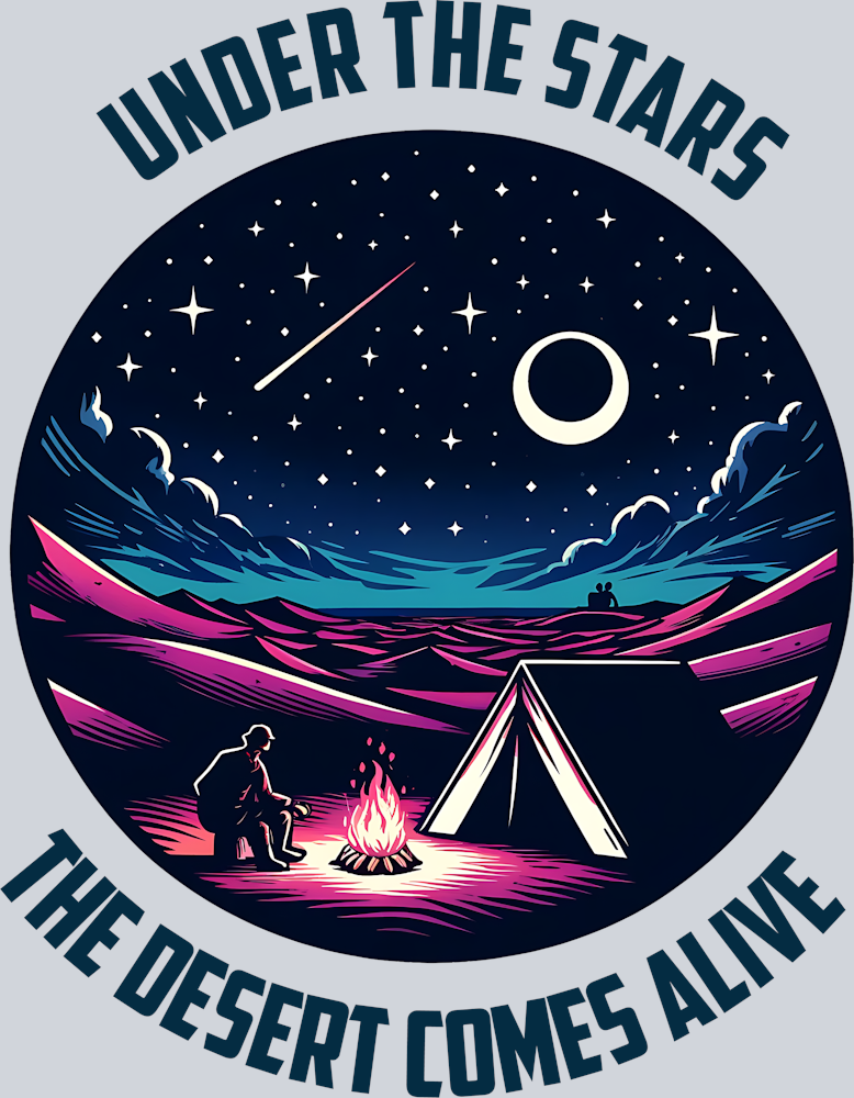 DTF Transfer Camping - Under the Stars the Desert comes Alive