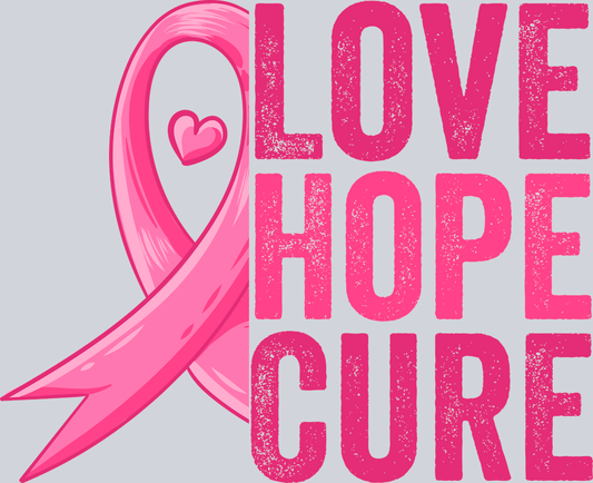 DTF Transfer Breast Cancer - Love Hope Cure