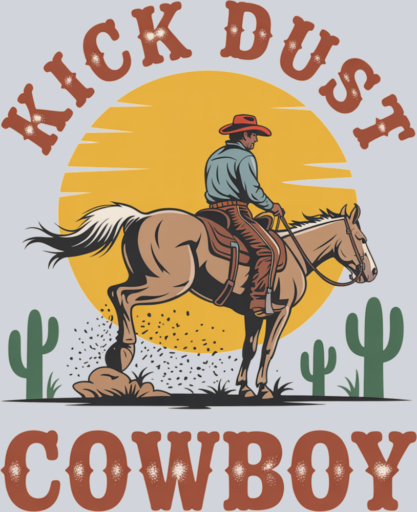DTF Transfer Western - Kick Dust Cowboy