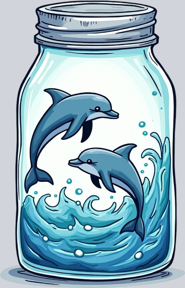 DTF Transfer High Seas - Dolphins in a Bottle