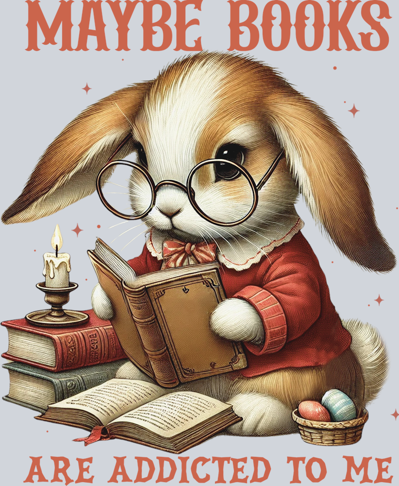 DTF Transfer Easter - Maybe Books are Addicted to Me