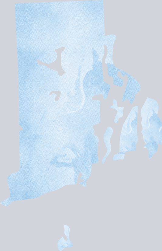 DTF Transfer Rhode Island - Watercolor Blue