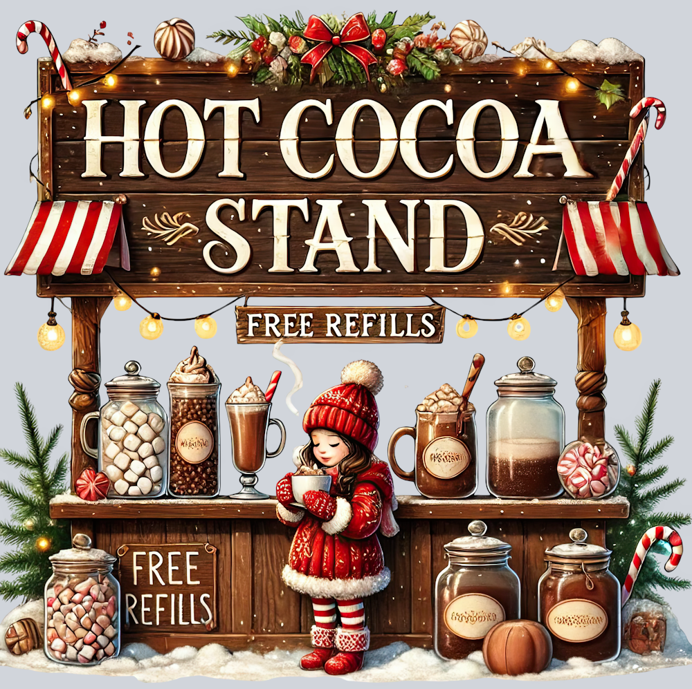 DTF Transfer Christmas - Hot Cocoa Stand