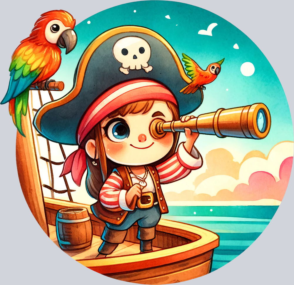 DTF Transfer High Seas - Cute Pirate