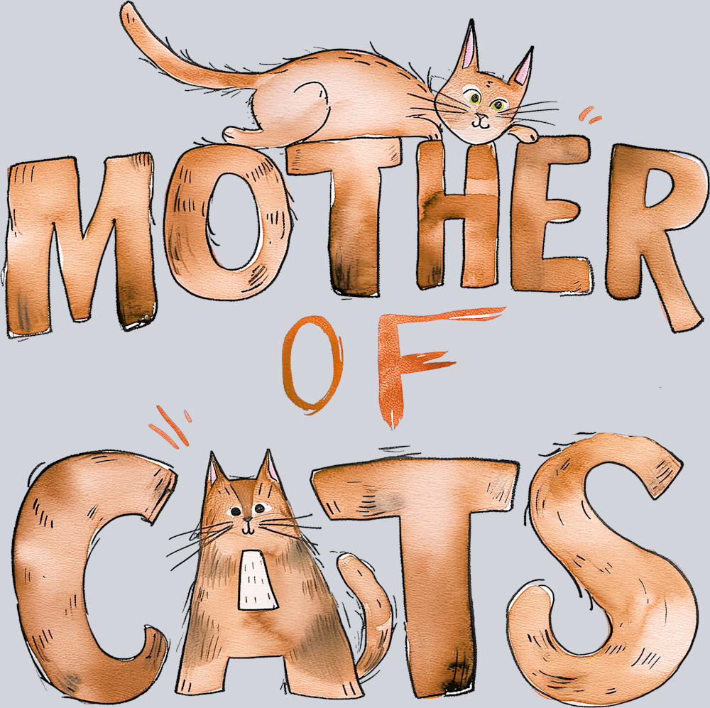 DTF Transfer Cats -Mother of Cats Brown