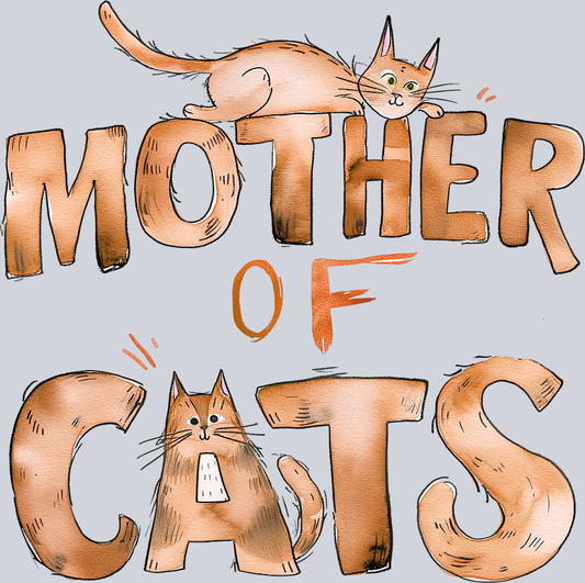DTF Transfer Cats -Mother of Cats Brown