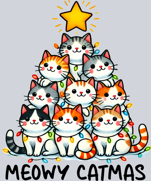 DTF Transfer Christmas - Meowy Catmas