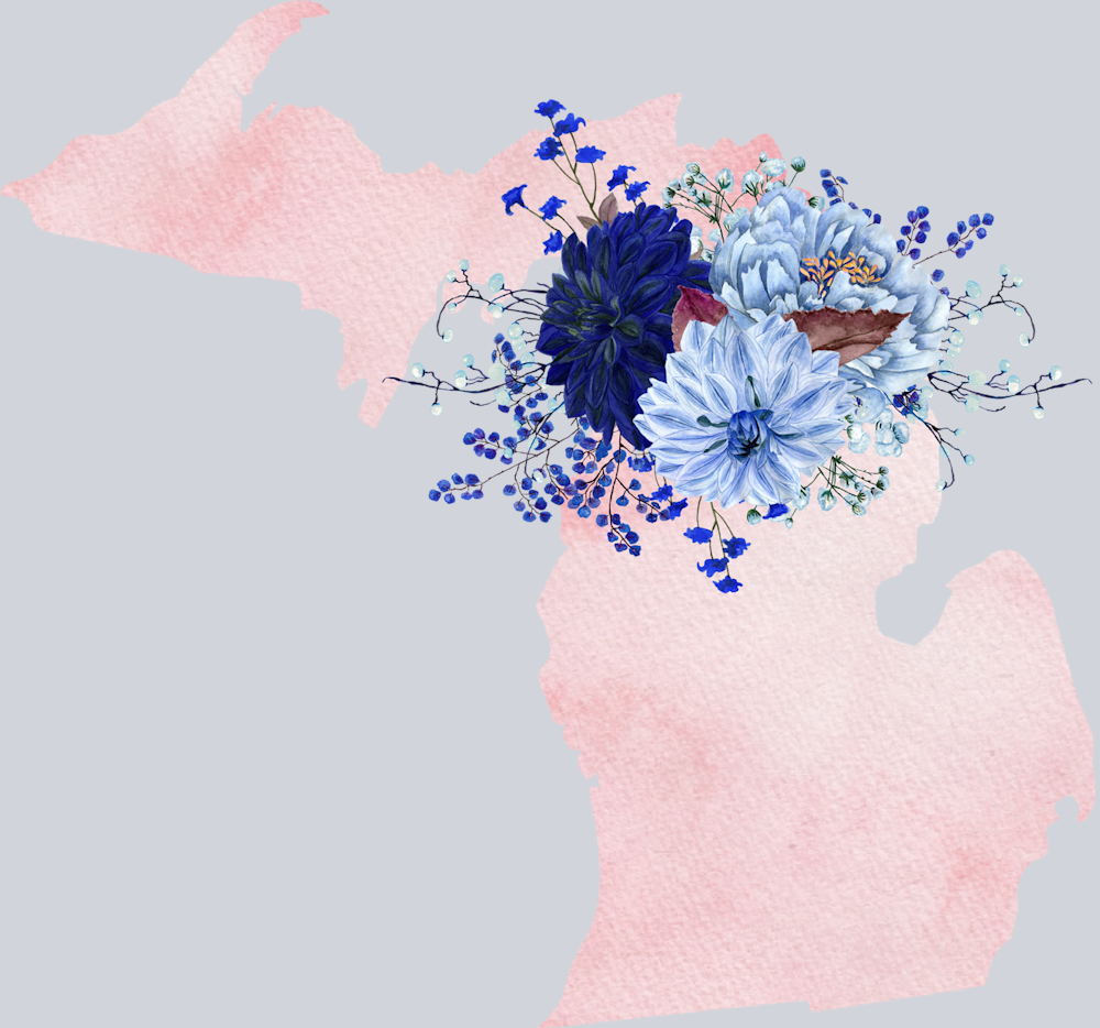 DTF Transfer Michigan - Flowers Watercolor