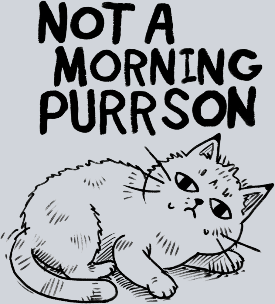 DTF Transfer Cats - Not a Morning Purrson